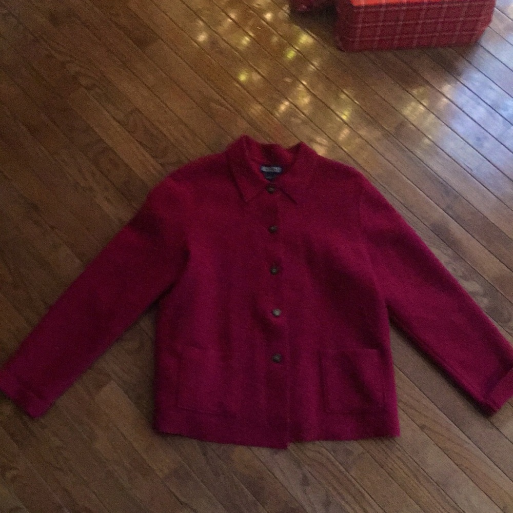 Lands End Women’s Buttoned Down Wool Sweater